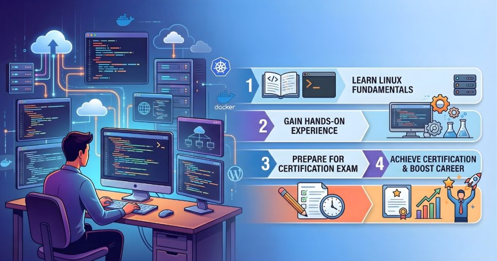Steps to make DevOps engineer as a Career that includes Linux Certification