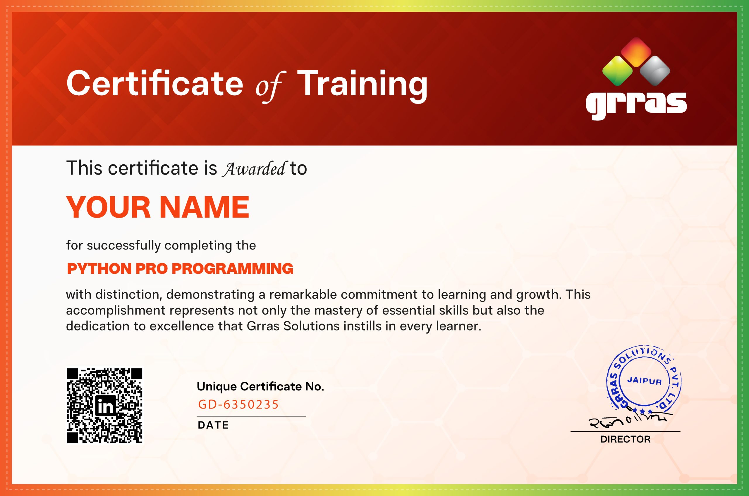 Certificate Preview