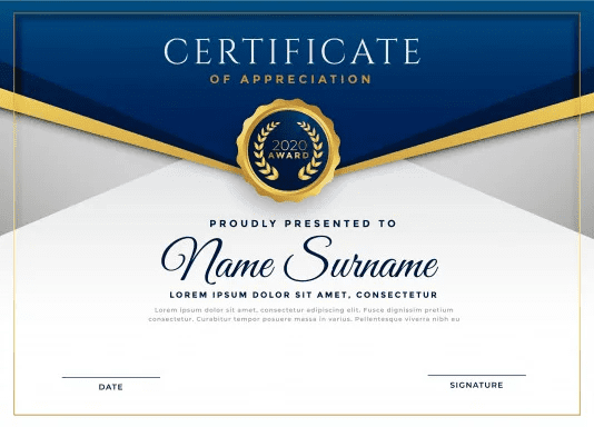 Certificate Preview